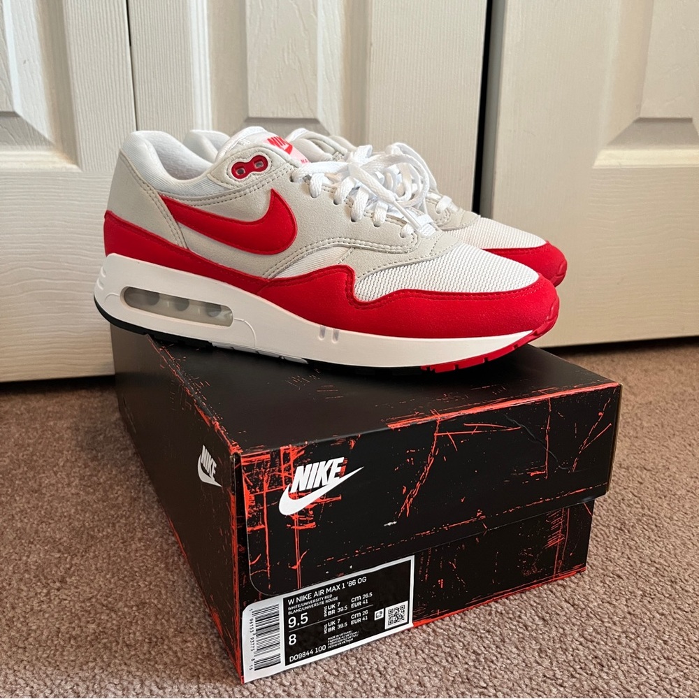 W Nike Air Max 1 '86 OG Big Bubble "Sport Red" (W9.5/M8)